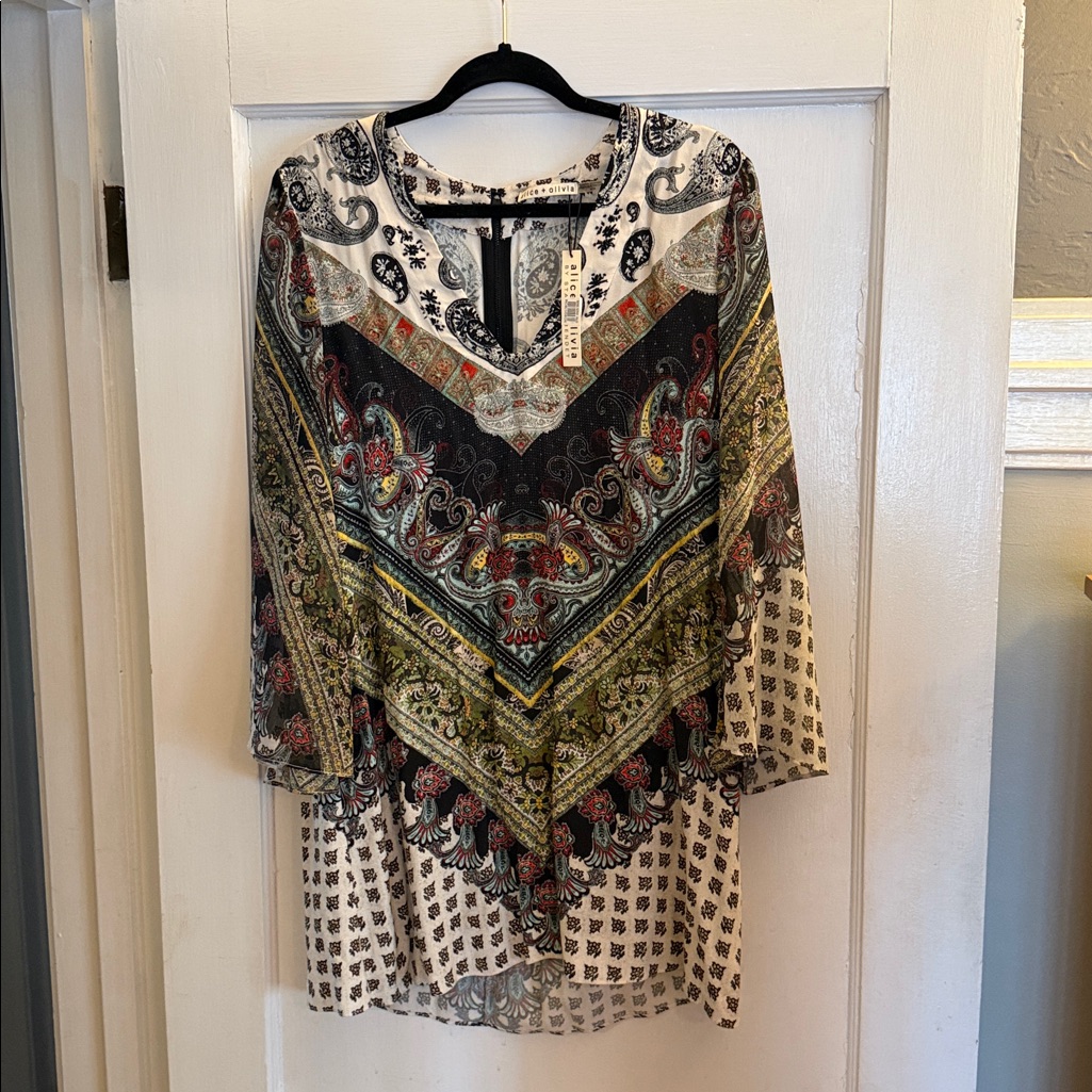 Alice + Olivia Vibrant Paisley Tunic Dress
